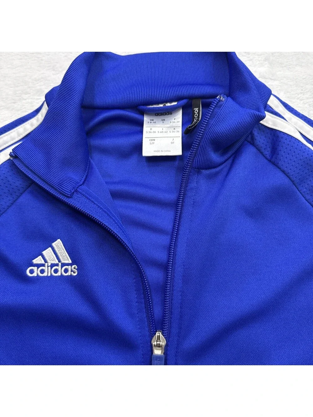 Adidas Women’s Small Track Jacket Blue With White (2441)